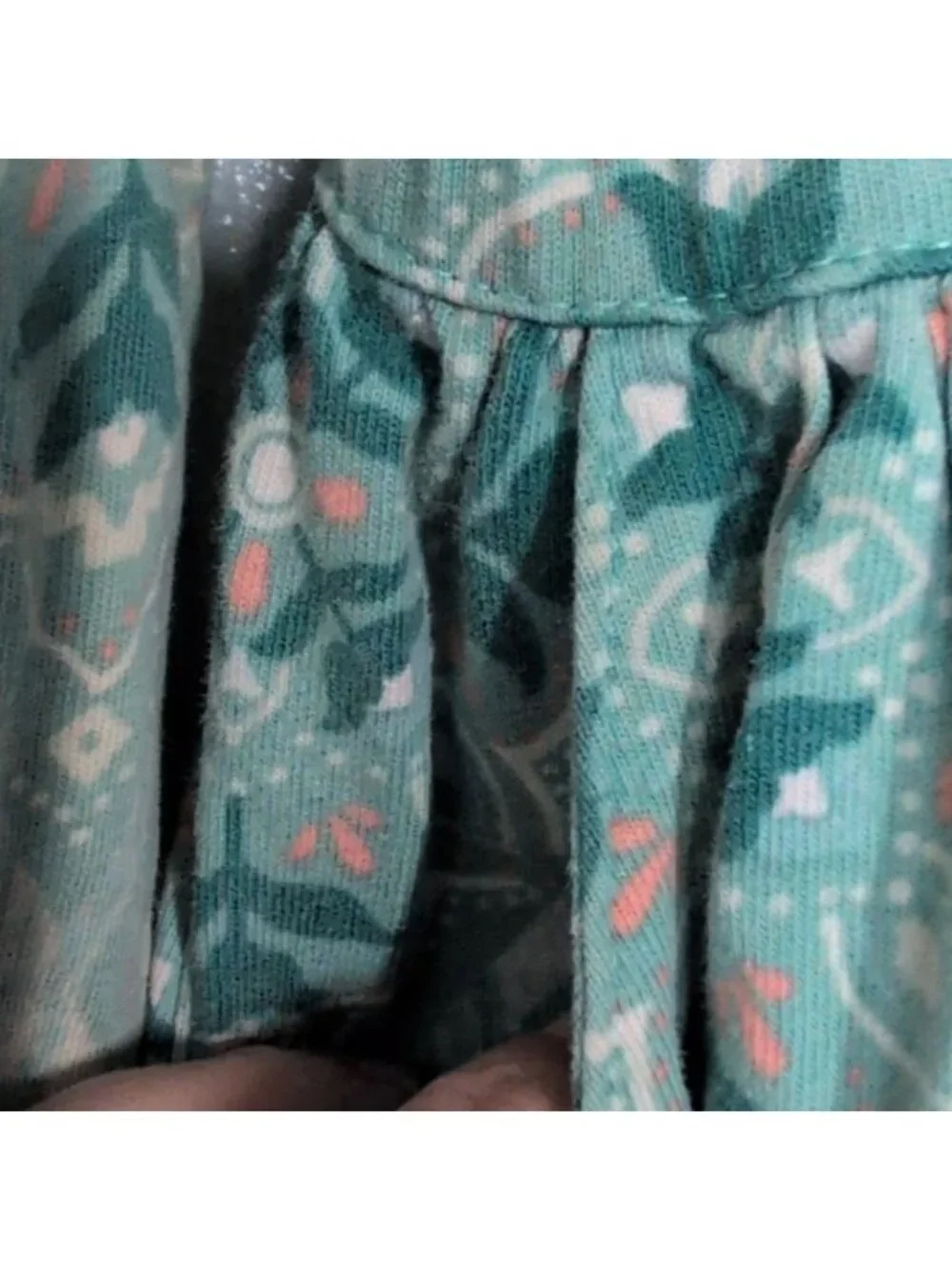 Garnet Hill Floral Dress Set of 2 Girls Size Medium Green Pink Organic Cotton